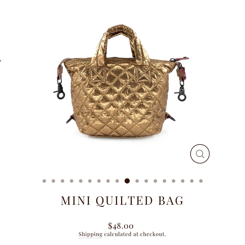 Elegant Gold Quilted Mini Bag